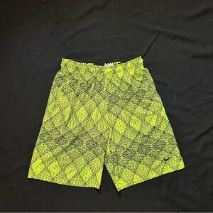 Nike Men's Lime Green Graphic Athletic Shorts
